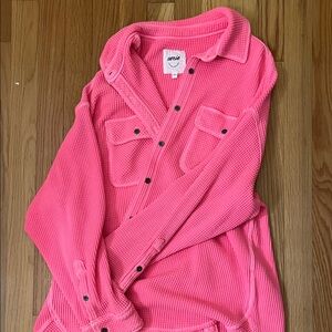 Aerie Pink Button-Up Jacket